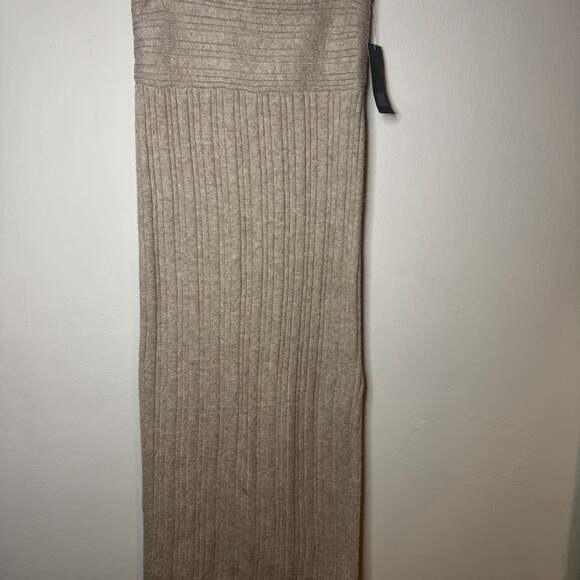 Wild Fable Sweater Skirt Womens Small Beige-Tan Mid-Rise Rib-Knit Column Maxi - Picture 2 of 5